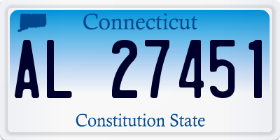 CT license plate AL27451