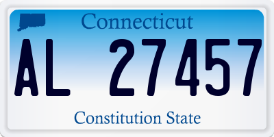 CT license plate AL27457
