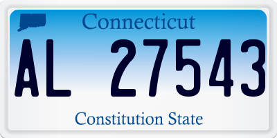 CT license plate AL27543