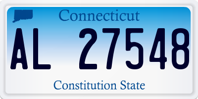 CT license plate AL27548