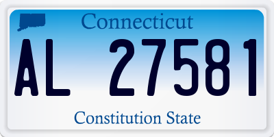 CT license plate AL27581