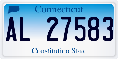 CT license plate AL27583