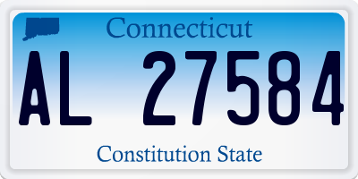 CT license plate AL27584