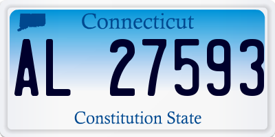 CT license plate AL27593