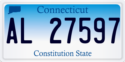 CT license plate AL27597