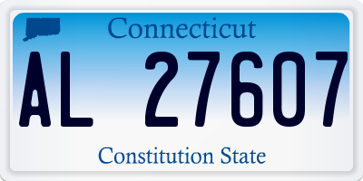 CT license plate AL27607