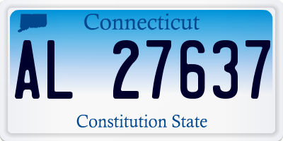 CT license plate AL27637