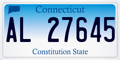 CT license plate AL27645