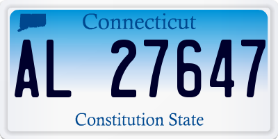CT license plate AL27647