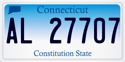 CT license plate AL27707