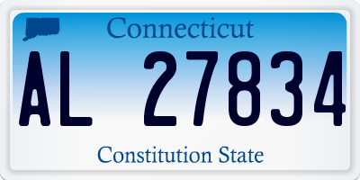 CT license plate AL27834