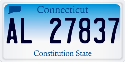 CT license plate AL27837