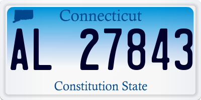 CT license plate AL27843