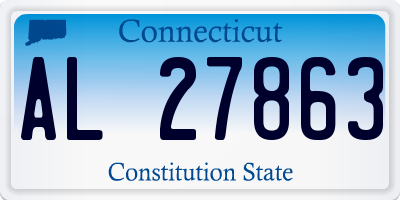 CT license plate AL27863