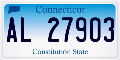 CT license plate AL27903