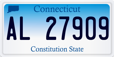 CT license plate AL27909