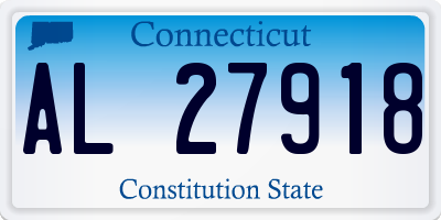 CT license plate AL27918