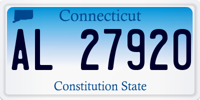 CT license plate AL27920