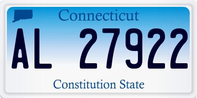 CT license plate AL27922