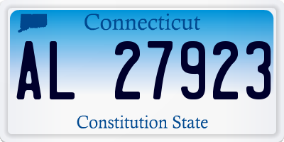 CT license plate AL27923