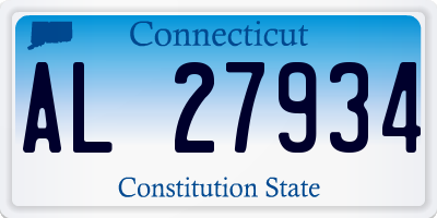 CT license plate AL27934