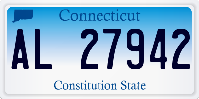 CT license plate AL27942