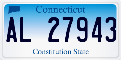 CT license plate AL27943