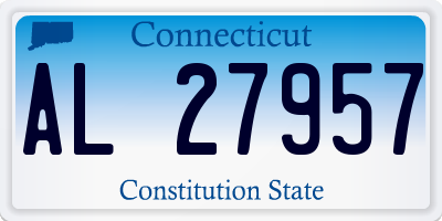 CT license plate AL27957