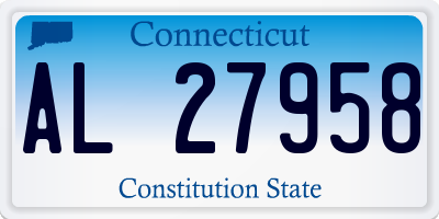 CT license plate AL27958