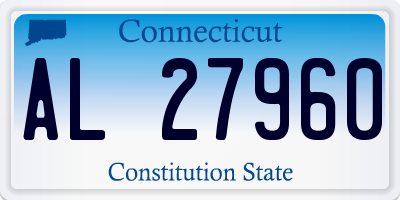 CT license plate AL27960