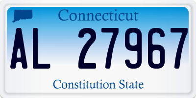 CT license plate AL27967