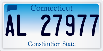 CT license plate AL27977