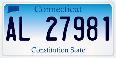 CT license plate AL27981