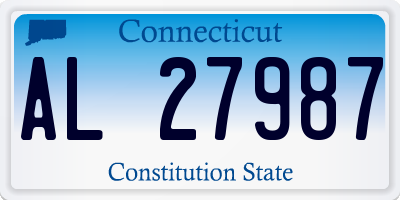 CT license plate AL27987