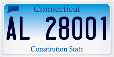 CT license plate AL28001