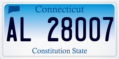 CT license plate AL28007