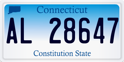 CT license plate AL28647