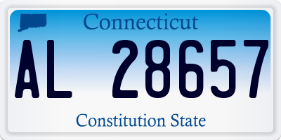 CT license plate AL28657