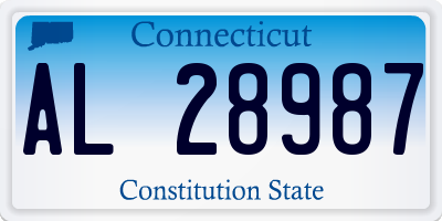 CT license plate AL28987
