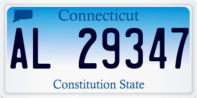 CT license plate AL29347