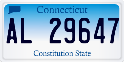 CT license plate AL29647