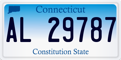CT license plate AL29787