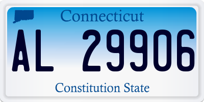 CT license plate AL29906