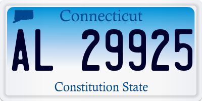 CT license plate AL29925