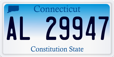 CT license plate AL29947