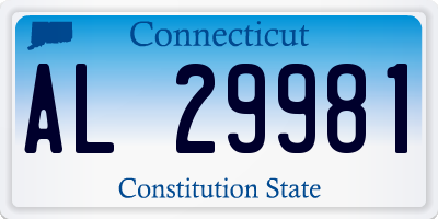 CT license plate AL29981