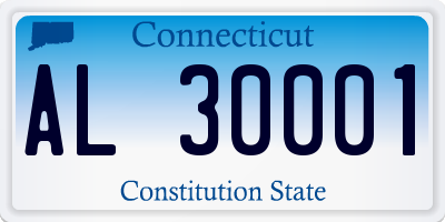 CT license plate AL30001