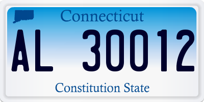 CT license plate AL30012