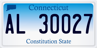 CT license plate AL30027