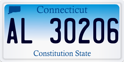 CT license plate AL30206